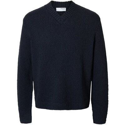 Selected Slhangus Ls Knit Relaxed V-Neck M SKY CAPTAIN M Selected Slhangus Ls Knit Relaxed V-Neck M SKY CAPTAIN M