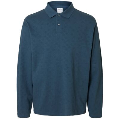 Selected Slhrelaxpaul Jacquard Ls Polo M KEY LARGO M Selected Slhrelaxpaul Jacquard Ls Polo M KEY LARGO M