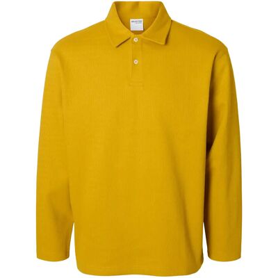 Selected Slhrelaxhenry Ls Polo S GOLD FLAKE S Selected Slhrelaxhenry Ls Polo S GOLD FLAKE S