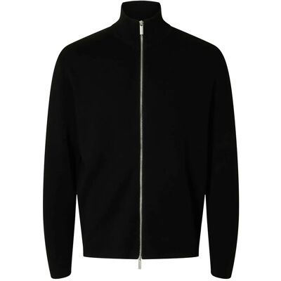 Selected Slmteller Fn Zip Cardigan Noos S BLACK S Selected Slmteller Fn Zip Cardigan Noos S BLACK S