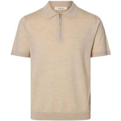 Selected Slhtray Ss Knit Half Zip Polo Noos XXL OATMEAL XXL Selected Slhtray Ss Knit Half Zip Polo Noos XXL OATMEAL XXL