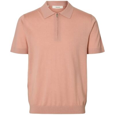Selected Slhtray Ss Knit Half Zip Polo Noos S ROSE DAWN S Selected Slhtray Ss Knit Half Zip Polo Noos S ROSE DAWN S