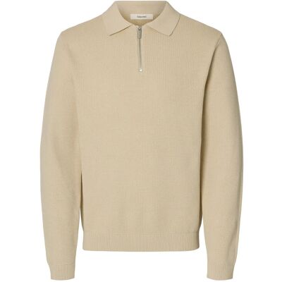 Selected Slhdane Ls Knit Struc Half Zip Polo Noos S OATMEAL S Selected Slhdane Ls Knit Struc Half Zip Polo Noos S OATMEAL S