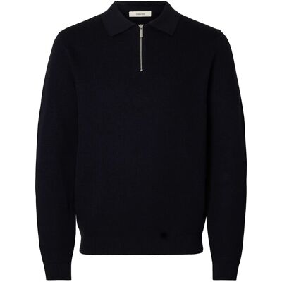 Selected Slhdane Ls Knit Struc Half Zip Polo Noos M SKY CAPTAIN M Selected Slhdane Ls Knit Struc Half Zip Polo Noos M SKY CAPTAIN M