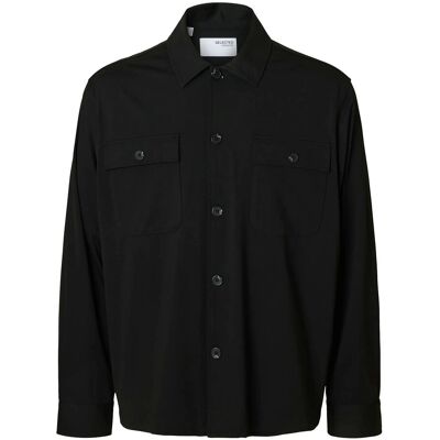 Selected Slhreg Lorent Bi-Stretch Overshirt Noos S BLACK S Selected Slhreg Lorent Bi-Stretch Overshirt Noos S BLACK S