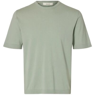 Selected Slmtorino Ss Knit Crew Neck Noos M AQUA GRAY M Selected Slmtorino Ss Knit Crew Neck Noos M AQUA GRAY M