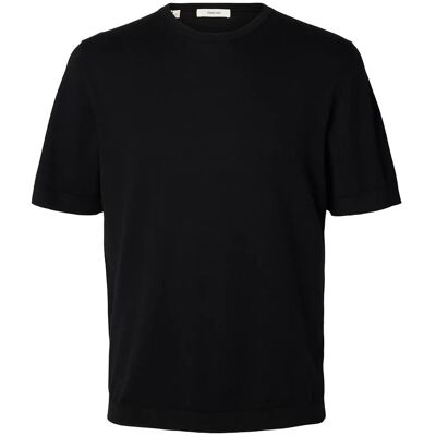Selected Slmtorino Ss Knit Crew Neck Noos XXL BLACK XXL Selected Slmtorino Ss Knit Crew Neck Noos XXL BLACK XXL
