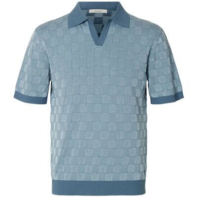 Selected Slhmilas Ss Knit Relaxed Color Open Polo M BLUE MIRAGE M Selected Slhmilas Ss Knit Relaxed Color Open Polo M BLUE MIRAGE M