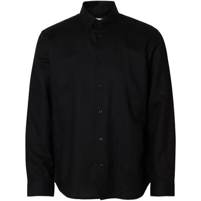 Selected Slmregclay Linenblend Ls Shirt Cla Noos M BLACK M Selected Slmregclay Linenblend Ls Shirt Cla Noos M BLACK M