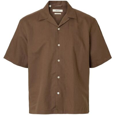 Selected Slmrlxclay Linenblend Ss Shirt Res Noos M CHOCOLATE CHIP M Selected Slmrlxclay Linenblend Ss Shirt Res Noos M CHOCOLATE CHIP M