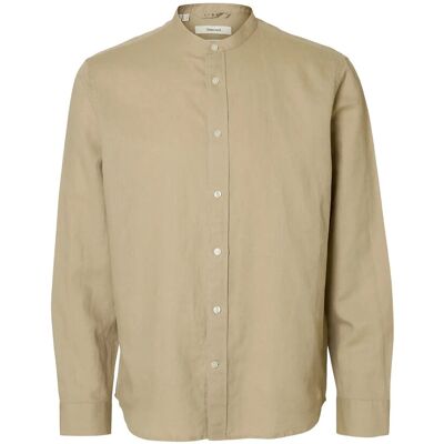 Selected Slmregclay Linenblend Ls Shirt Band Noos M PURE CASHMERE M Selected Slmregclay Linenblend Ls Shirt Band Noos M PURE CASHMERE M