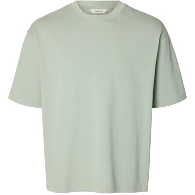 Selected Slmrelaxaspen 2-Ply Ss O-Neck Noos M AQUA GRAY M Selected Slmrelaxaspen 2-Ply Ss O-Neck Noos M AQUA GRAY M