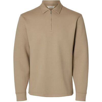 Selected Slhemanuel Soft Polo Zip Sweat Noos S PURE CASHMERE S Selected Slhemanuel Soft Polo Zip Sweat Noos S PURE CASHMERE S
