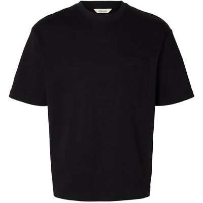 Selected Slhlooseoscar Pocket Ss Tee Noos S BLACK S Selected Slhlooseoscar Pocket Ss Tee Noos S BLACK S