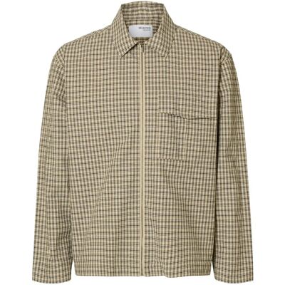 Selected Slmrlxmatt Zip Overshirt XL PURE CASHMERE XL Selected Slmrlxmatt Zip Overshirt XL PURE CASHMERE XL