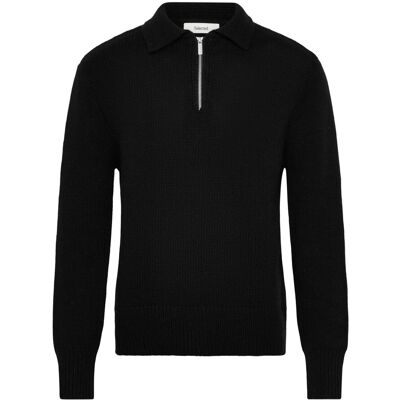 Selected Slhcody Ls Knit Relaxed Half Zip Polo S BLACK S Selected Slhcody Ls Knit Relaxed Half Zip Polo S BLACK S