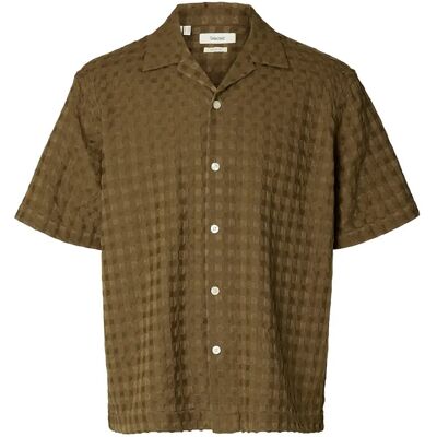 Selected Slhrlxmonty Texture Ss Shirt S CHOCOLATE CHIP S Selected Slhrlxmonty Texture Ss Shirt S CHOCOLATE CHIP S