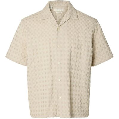 Selected Slhrlxmonty Texture Ss Shirt S OATMEAL S Selected Slhrlxmonty Texture Ss Shirt S OATMEAL S