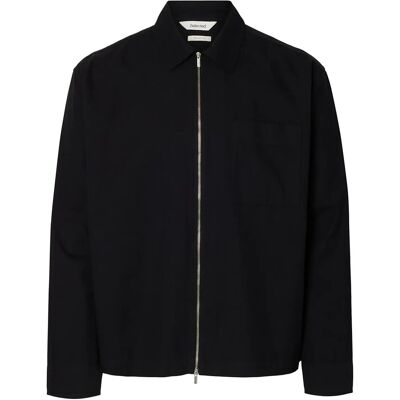 Selected Slhrlxdavid Mix Zip Overshirt XL BLACK XL Selected Slhrlxdavid Mix Zip Overshirt XL BLACK XL
