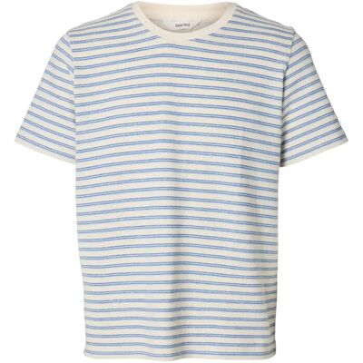 Selected Slhkevin Stripe Ss O-Neck Tee M EGRET M Selected Slhkevin Stripe Ss O-Neck Tee M EGRET M