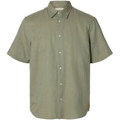 Selected Slmregclaus Clay Linenblend Ss Sht Noos XL VETIVER XL Selected Slmregclaus Clay Linenblend Ss Sht Noos XL VETIVER XL