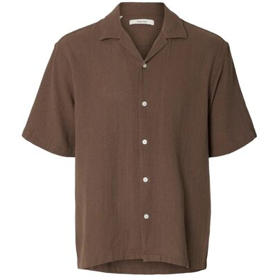 Selected Slhrlxcal Ss Shirt Resort M CHOCOLATE CHIP M Selected Slhrlxcal Ss Shirt Resort M CHOCOLATE CHIP M