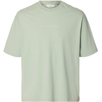 Selected Slhrelaxnorman License Ss Tee S AQUA GRAY S Selected Slhrelaxnorman License Ss Tee S AQUA GRAY S