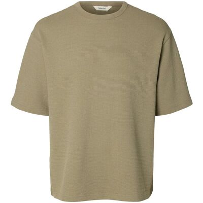 Selected Slmrelaxsonny Waffle Ss O-Neck Tee S VETIVER S Selected Slmrelaxsonny Waffle Ss O-Neck Tee S VETIVER S