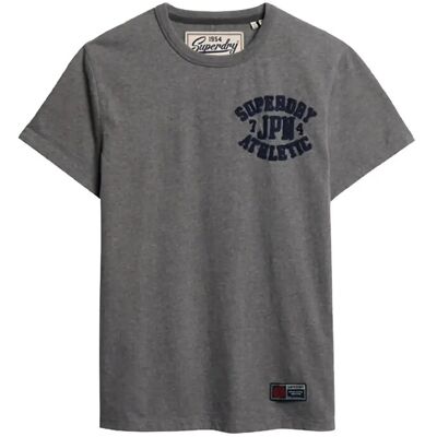 Superdry Vintage Athletic Chest S/S Tee S MID GREY MARL S Superdry Vintage Athletic Chest S/S Tee S MID GREY MARL S