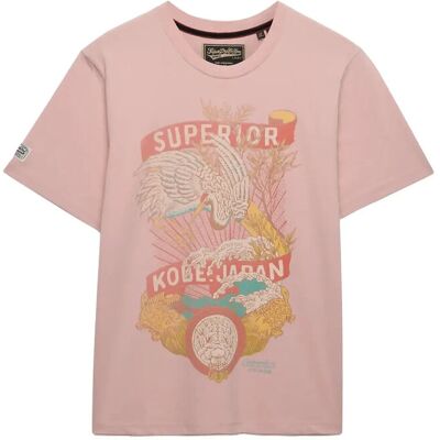 Superdry Tokyo Relaxed Tee M GREY PINK M Superdry Tokyo Relaxed Tee M GREY PINK M