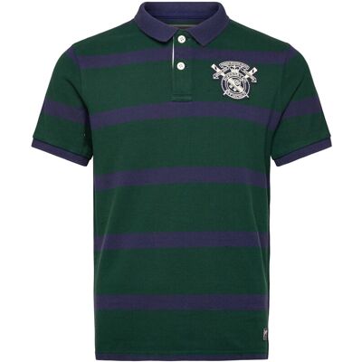 Superdry Crest Stripe Polo M GREEN/NAVY STRIPE M Superdry Crest Stripe Polo M GREEN/NAVY STRIPE M