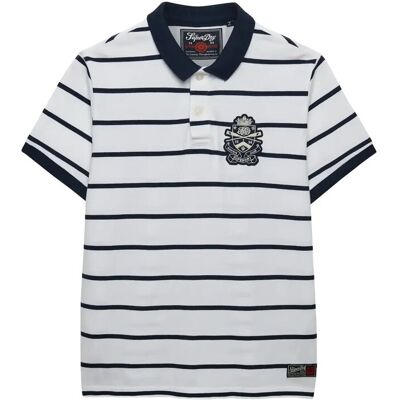 Superdry Crest Stripe Polo XL OPTIC/NAVY STRIPE XL Superdry Crest Stripe Polo XL OPTIC/NAVY STRIPE XL