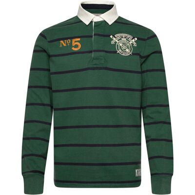 Superdry Double Emblem Stripe Rugby XXL HUNTER GREEN STRIPE XXL Superdry Double Emblem Stripe Rugby XXL HUNTER GREEN STRIPE XXL