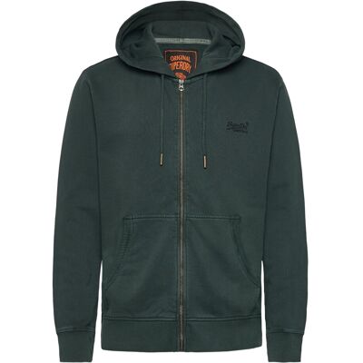 Superdry Essential Logo Washed Ziphood S FOREST GREEN S Superdry Essential Logo Washed Ziphood S FOREST GREEN S