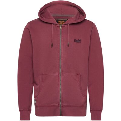 Superdry Essential Logo Washed Ziphood S WASHED RICH BURGANDY S Superdry Essential Logo Washed Ziphood S WASHED RICH BURGANDY S