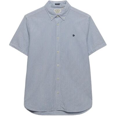 Superdry Classic Seersucker S/S Shirt XL CREAM/BLUE XL Superdry Classic Seersucker S/S Shirt XL CREAM/BLUE XL