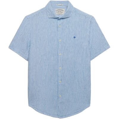 Superdry Riviera S/S Linen Shirt XXL BLUE CHALK STRIPE XXL Superdry Riviera S/S Linen Shirt XXL BLUE CHALK STRIPE XXL