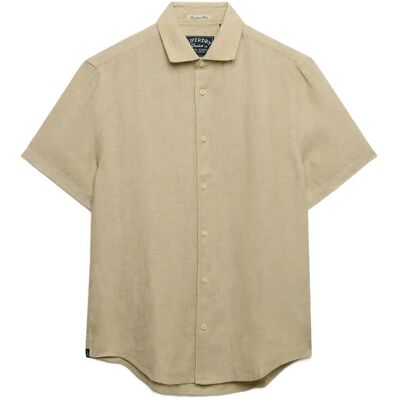 Superdry Riviera S/S Linen Shirt XXXL TAN CHAMBRAY XXXL Superdry Riviera S/S Linen Shirt XXXL TAN CHAMBRAY XXXL
