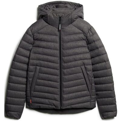 Superdry Hooded Tweed Fuji Padded Jkt L DARK GREY MARL L Superdry Hooded Tweed Fuji Padded Jkt L DARK GREY MARL L