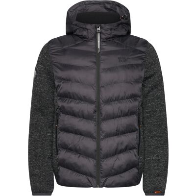Superdry Hooded Knit Storm Hybrid Jkt L DARK CHARCOAL MARL L Superdry Hooded Knit Storm Hybrid Jkt L DARK CHARCOAL MARL L