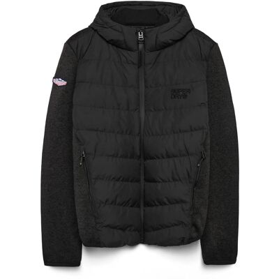 Superdry Hooded Storm Knit Hybrid Jkt XXXL BLACK MARL XXXL Superdry Hooded Storm Knit Hybrid Jkt XXXL BLACK MARL XXXL