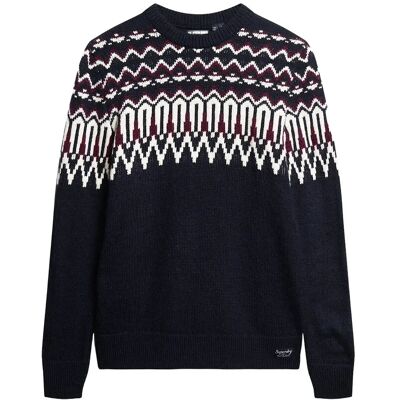 Superdry Fairisle Knit Crew Jumper XL NAVY MULTI XL Superdry Fairisle Knit Crew Jumper XL NAVY MULTI XL