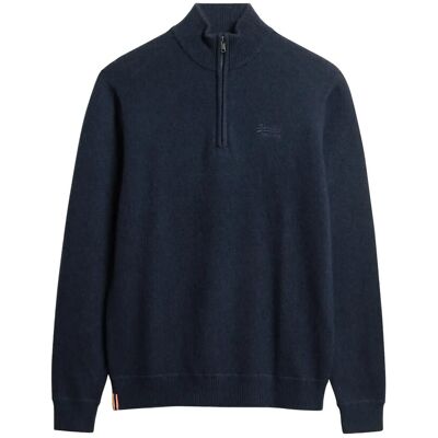 Superdry Essential Emb Knit Half Zip XXL CARBON NAVY MARL XXL Superdry Essential Emb Knit Half Zip XXL CARBON NAVY MARL XXL