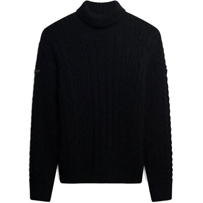 Superdry Jacob Cable Roll Neck Jumper L ECLIPSE NAVY L Superdry Jacob Cable Roll Neck Jumper L ECLIPSE NAVY L