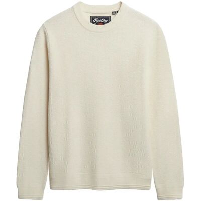 Superdry Lw Cotton Texture Jumper L OFF WHITE L Superdry Lw Cotton Texture Jumper L OFF WHITE L
