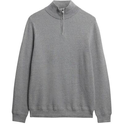 Superdry Lw Cotton Texture Half Zip XXL LIGHT GREY XXL Superdry Lw Cotton Texture Half Zip XXL LIGHT GREY XXL