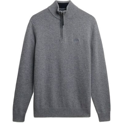 Superdry Wool Blend Half Zip Jumper XL BLUE GREY MARL XL Superdry Wool Blend Half Zip Jumper XL BLUE GREY MARL XL