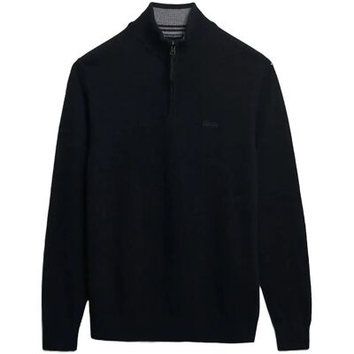 Superdry Wool Blend Half Zip Jumper L CHARRED NAVY MARL L Superdry Wool Blend Half Zip Jumper L CHARRED NAVY MARL L