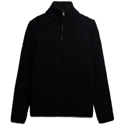 Superdry Jacob Cable Knit Half Zip S ECLIPSE NAVY S Superdry Jacob Cable Knit Half Zip S ECLIPSE NAVY S