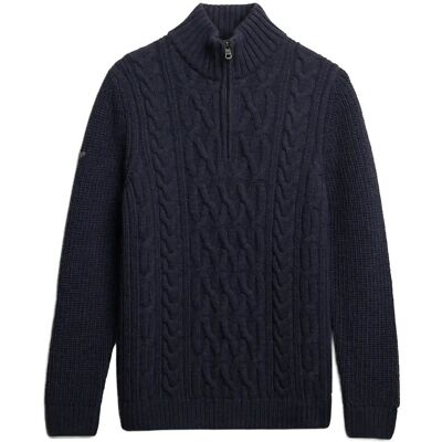 Superdry Jacob Cable Knit Half Zip XL INDIGO XL Superdry Jacob Cable Knit Half Zip XL INDIGO XL